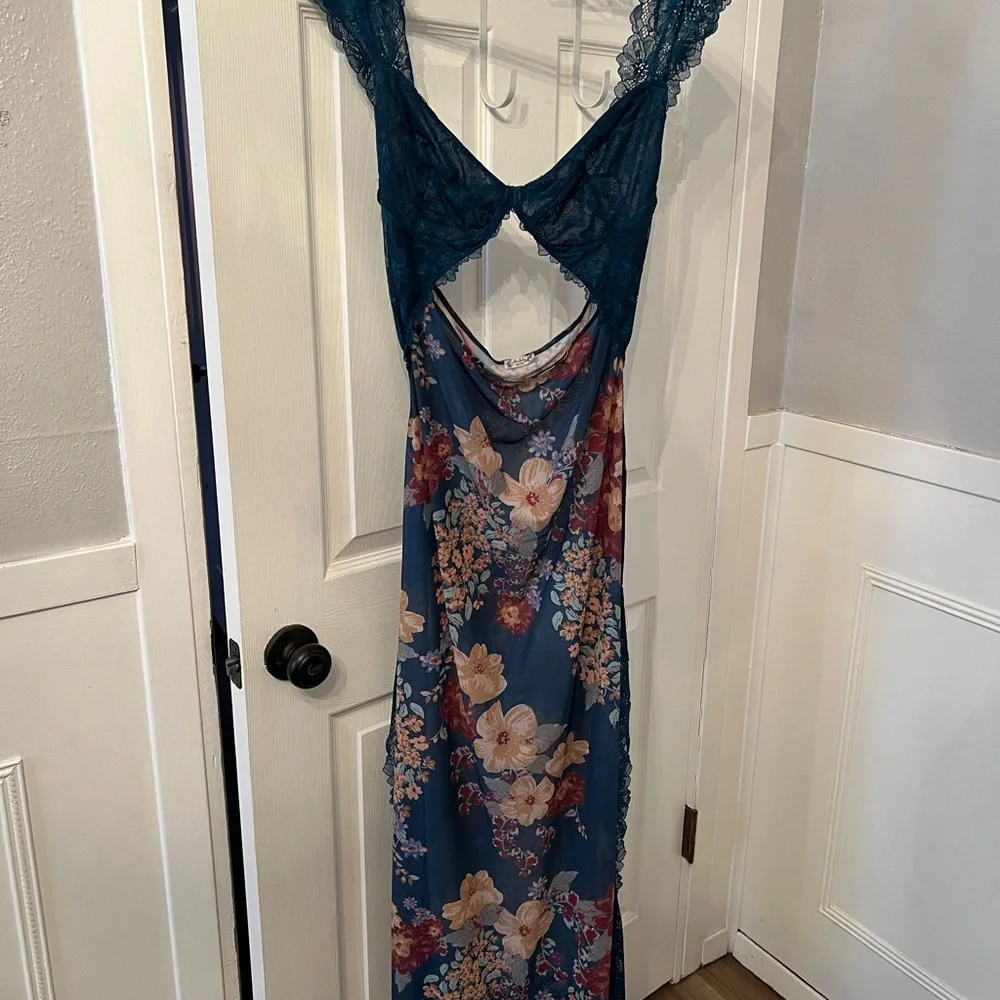 Free People Navy Floral Maxi Dress - Picture 2 of 3